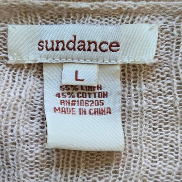 Sundance Womens Open Front Lightweight Cardigan Sweater Beige L Linen Blend - Picture 6 of 6